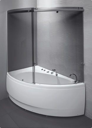 dušas siena vannai Idea, 1500 mm, tonēts stikls